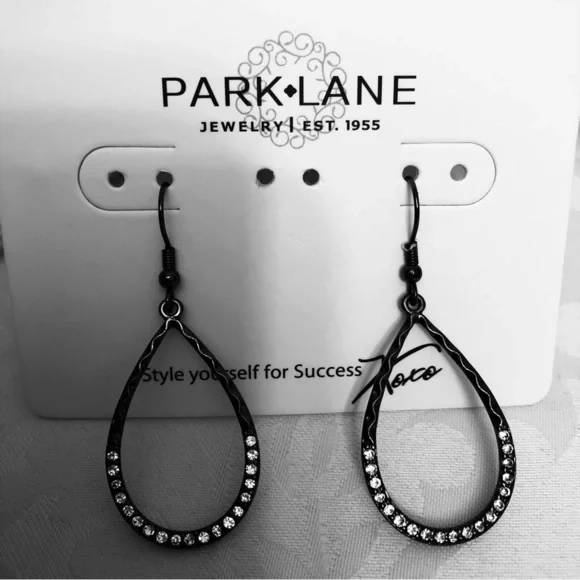🆕Park Lane Oui Earrings Hematite TearDrop Hooks - Picture 10 of 16